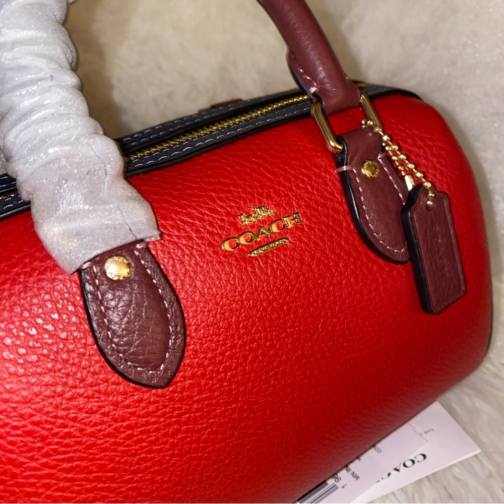 Coach ❤️💙❤️ leather mini rowan satchel crossbody bag purse New - Picture 6 of 12